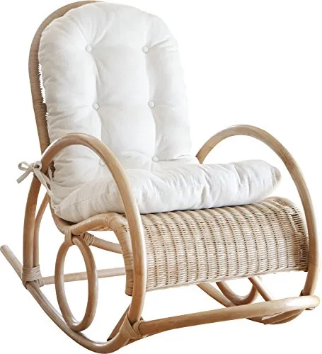 moebel direkt online Kissenauflage für Schaukelstuhl - Polster für Stühle & Sessel, extra stark gepolstert mit praktischen Befestigungsbändern für optimalen Halt und Formstabilität.