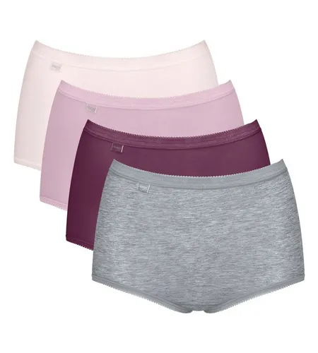 sloggi Maxislip Basic+ Maxi (4er Pack) perfekter Sitz, besonders weiche Nähte, Cotton-Mix, Multipack