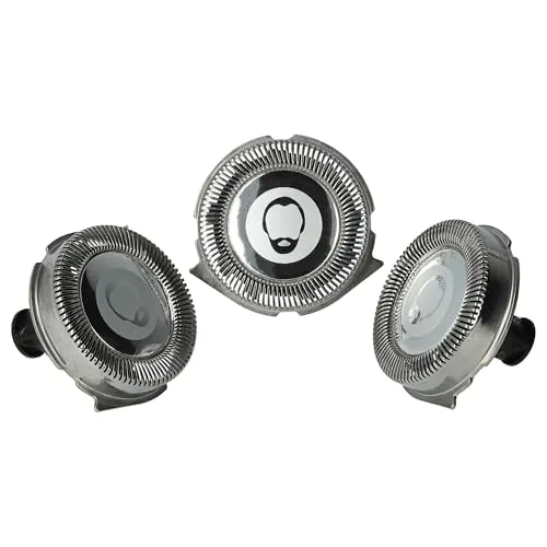 vhbw 3x Ersatz-Scherköpfe kompatibel mit Philips RQ1160XCC, RQ1165X, RQ1160CC, RQ1160, RQ1160X, RQ1155 Elektrorasierer, Silber