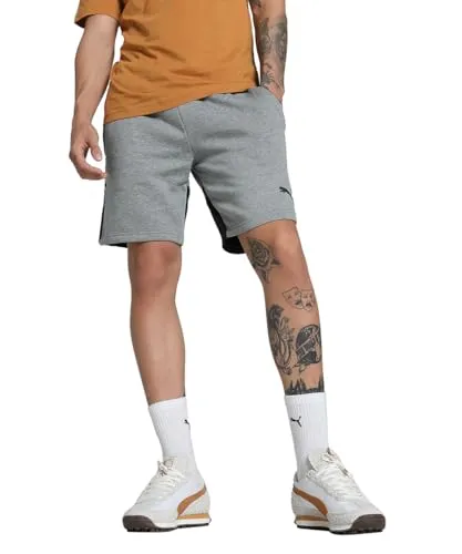 Puma teamCup Casuals Short - grau - Shorts für Herren, ideal für Reisen mit gebürsteter Fleece-Innenseite für extra Komfort.