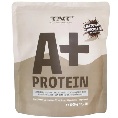 TNT A+ Protein Pulver Vegan (1kg) - Veganer Protein-Shake mit 22,5g Protein pro Portion, ideal für Fitnesssportler und Bodybuilder zur Unterstützung des Muskelaufbaus. Hergestellt in Deutschland, glutenfrei und laktosefrei.