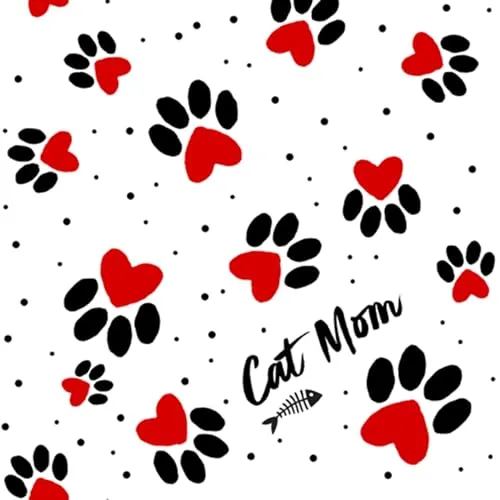 Servietten Cat Mum Katzen-Mama Pfoten Tiere Lustig Tupfen schwarz rot 33x33cm 20