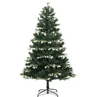 vidaXL Künstlicher Weihnachtsbaum Klappbar 180 cm mit Schnee - Weihnachtsbaum mit klappbarem Design für einfache Handhabung, naturgetreue PE-Spitzen und beschneite Optik, ideal für festliche Stimmung in jedem Raum.