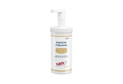 CareMed Fußcreme Basisches Fußcreme FußFit - Fußpflege mit 450 ml feuchtigkeitsspendender Kräutercreme, ideal für alle Hauttypen und sorgt für gepflegte, erfrischte Füße und Beine.