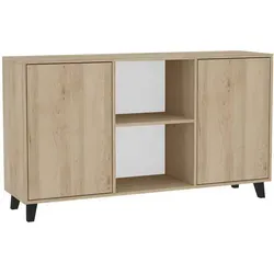 Beautysofa Kommode HOME, Eiche Artisan, 150x85x40 cm - Moderne Kommode für Wohnzimmer, Schlafzimmer oder Flur, bietet eleganten Stauraum mit Selbstschließern und wählbaren Beinen für individuellen Stil.