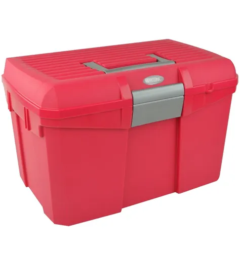 Putzbox Putzkiste Pferde Putzkoffer Putzkasten verst. Deckel pink rosa himbeere