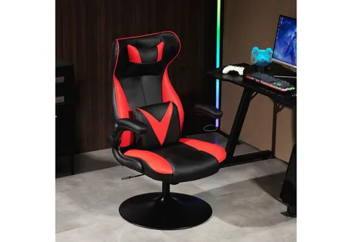Vinsetto Gaming Stuhl mit Wippenfunktion - Ergonomischer Bürostuhl mit Schaukelfunktion für zusätzlichen Komfort, ideal zum Entspannen nach dem Arbeiten oder Spielen. Belastbar bis 120 kg, mit Kopf- und Lendenkissen für optimale Unterstützung.