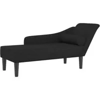 vidaXL Chaiselongue mit Kissen Schwarz - Komfortable Entspannung - Gartenmöbel: Diese elegante Chaiselongue bietet optimalen Komfort mit hochelastischem Schaumstoff und ist pflegeleicht, ideal für entspannte Stunden im Freien.