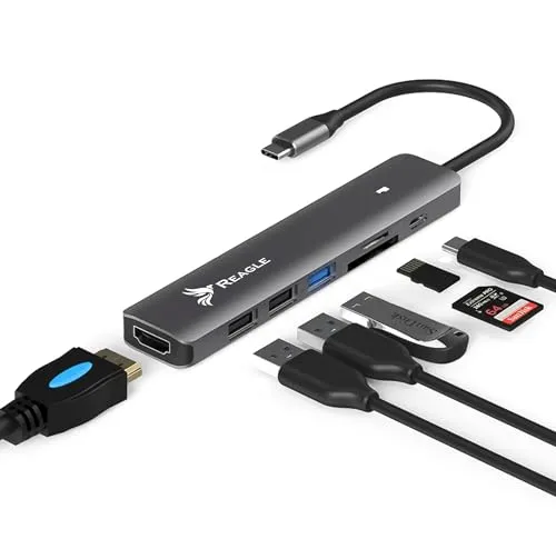REAGLE USB-C Hub 7-in-1: 4K HDMI, 100W Power Delivery