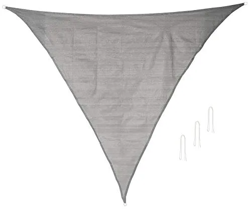 Royal Gardineer Sonnenschutz Balkon: Sonnensegel für Terrasse und Garten, dreieckig, 3 x 3 x 3 m, grau (UV-Sonnen-Schutz, Schattenspender Camping, Seitenmarkise)