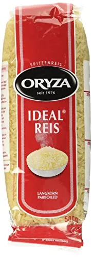 Oryza Ideal-Reis 500 g - Hochwertiger Langkornreis - Premium Langkornreis, parboiled und nährstoffreich, ideal für perfekte Beilagen und Gerichte. Locker und körnig, für beste Kochresultate.