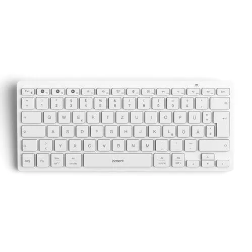 Inateck Bluetooth-Tastatur,Kabellose Funktastatur mit 3 Bluetooth,Ultraslim QWERTZ,Vergrößerte Tastenkappen,für iPad Pro/Air/Mini/10.9/10.2/9.7/Windows/Android/IOS, Ergonomisches Design, KB01003