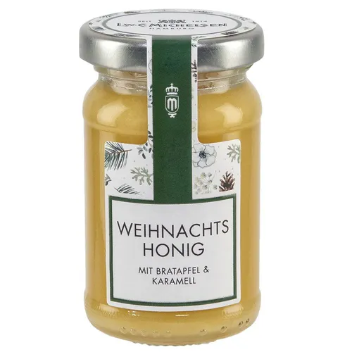 L.W.C. Michelsen Weihnachts-Honig mit Bratapfel (125g) - Erleben Sie puren Wintergenuss mit diesem hochwertigen Honig, der durch sein Bratapfel- und Karamell-Aroma besticht. Ideal zum Verschenken und vielseitig einsetzbar!