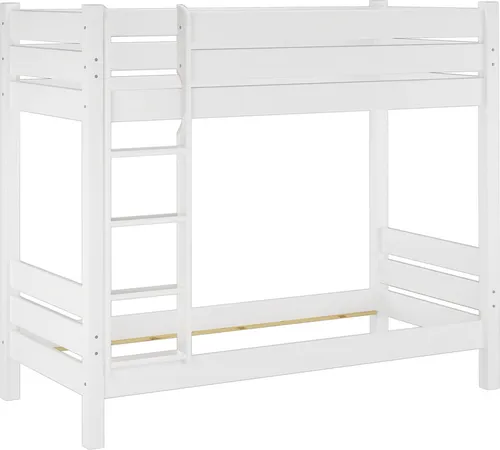 Etagenbett mit variablem Zubehör extra stabil 80x200 Stockbett waschweiß Nische 100, V-60.16-08WRollrost und Matratze inkl.