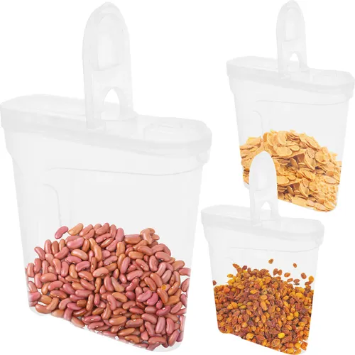 Set 3x 2,4 L Aufbewahrungsbox Küche Behälter aus Plastik Mit Deckel, Vorratsgläser zur Aufbewahrung Lebensmittel, Vorratsdose Küchenorganizer, Vorratsdosen-Sets