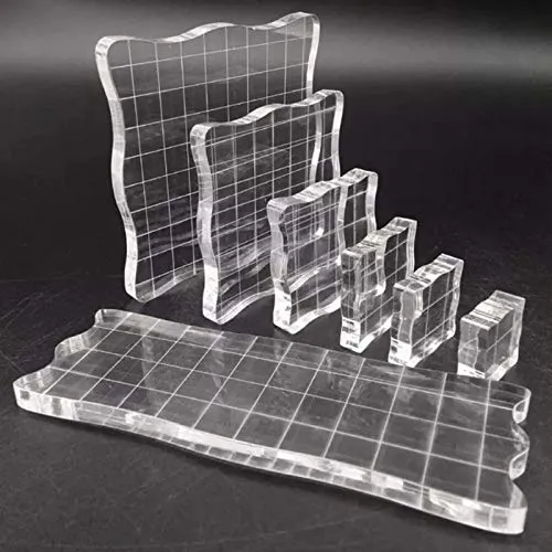 Stück Acryl Stempelblock, Acryl Klar Stempel Blöcke mit Gitter, für Scrapbook Bastelproduktion, DIY Design Dekoration 7