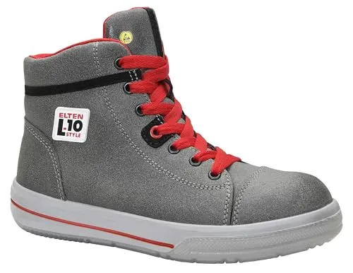 ELTEN Sicherheitsschuhe Vintage Lady Mid ESD S3, Damen, Leder, Stahlkappe, leicht, sportlich 36, Grau
