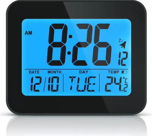 BEARWARE Musikwecker mit Akku und Temperaturanzeige