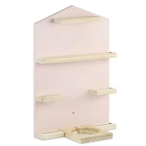 Hama Regal für Hörspielbox - Rosa - Regal für Baby- & Kleinkinderzimmer mit magnetischer Aufbewahrung für bis zu 32 Hörspielfiguren. FSC-zertifiziertes Holz und kindgerechtes Design sorgen für Sicherheit und Ordnung.