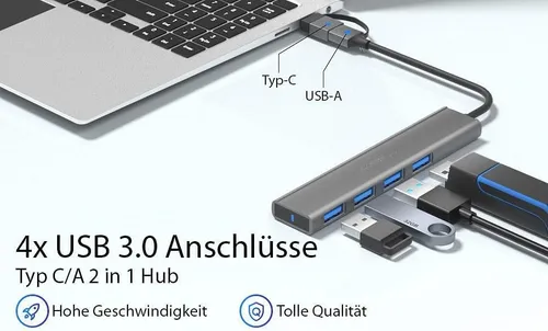 NEU Dockingstation Verteiler für Datenübertragung Ladefunktion Notebook Laptop