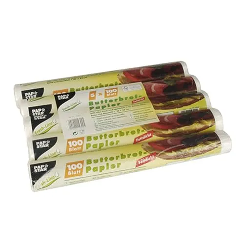 PAPSTAR Butterbrotpapier 25 cm x 30 cm, 500 Blatt in weiß von PAPSTAR