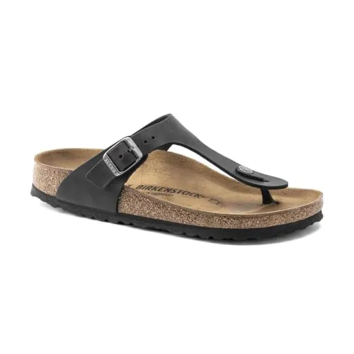 Birkenstock Unisex Gizeh Flip-Flops, Schwarz, 37 EU - Wanderschuhe mit anatomischem Fußbett aus Kork und Latex, ideal für optimalen Komfort beim Wandern und Freizeit.