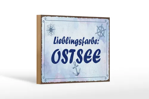 Holzschild Spruch 20x30 cm Lieblingsfarbe Ostsee Deko Schild