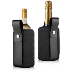 Flexibler Weinkühler Artico schwarz von Vacu Vin - Barzubehör: Schnellkühler für Wein- und Champagnerflaschen, kühlt in nur 5 Minuten und hält Getränke stundenlang kühl - das ideale Geschenk für Weinliebhaber!