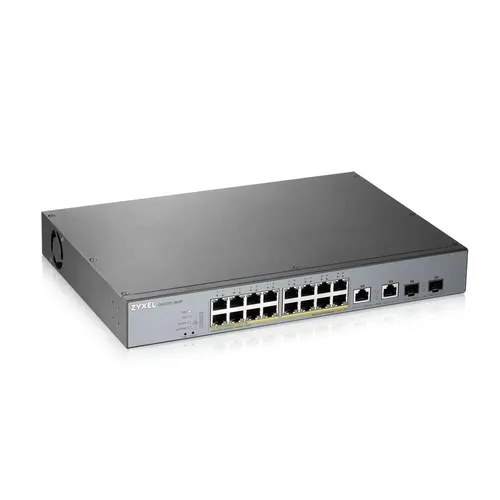Zyxel GS1350-18HP Gigabit PoE+ Switch - Netzwerk-Switch mit 16 Ports, 250 W PoE-Budget und Nebula Cloud Management für einfache Verwaltung und Echtzeit-Statusüberwachung.