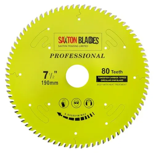 TCT19080TPRO Saxton Professional Range TCT Kreissägeblatt 190 mm x 80 T x 30 mm Bohrung, 16, 20, 25 mm Reduktionsringe