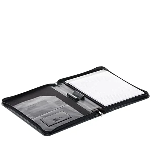 SID & VAIN Aktenmappe DIN A4 - Handgefertigte Ledermappe für Herren und Damen - Schreibmappen aus hochwertigem Anilin-Leder, stilvoll und langlebig, ideal für Büro und Reisen. Unterstützen Sie nachhaltige Mode mit jedem Kauf.