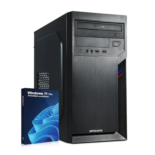 HYPER BYTE Office PC - Intel Quad Core i5 3,6 GHz, 8 GB RAM, 240 GB SSD, vorinstalliertes Windows 11 Pro für sofortige Produktivität im Büro