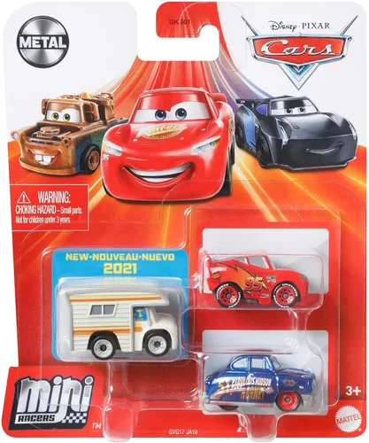 Mattel Disney Pixar Cars Mini Racers Spielzeugautos Set 3St