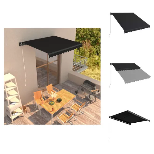 vidaXL Einziehbare Markise Handbetrieben 300 x 250 cm Anthrazit