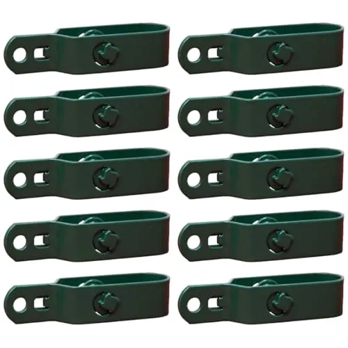 Eskasi Drahtspanner Zaunspanner, 10 Stück, Stahl verzinkt, langlebige Spannung, einfache Nachjustierung (10, Grün, 100x25mm)