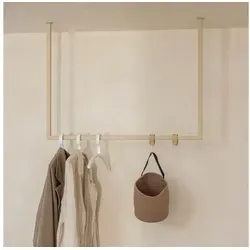 Metallbude Kleiderstange RUBI, Garderobenstange für Jacken, Mäntel und Kleidung, Stabile Konstruktion beige 100 cm x 60 cm