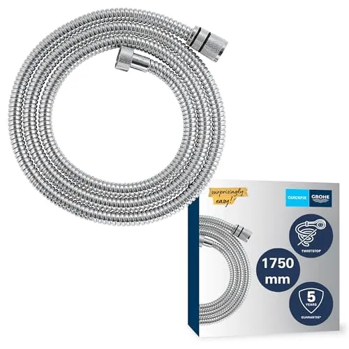 GROHE Vitalio Flex Metallbrauseschlauch 1750 mm - Brauseschläuche aus hochwertigem Metall, mit TwistStop für maximale Flexibilität und Langlebigkeit – ideal für jedes Badezimmer.