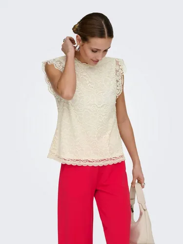 Jdylotas S/L Spitze Top JRS Noos - Elegantes Damen-Top von Jdy, normal geschnitten mit Rundhalsausschnitt. Ideal für vielseitige Outfits und komfortablen Tragekomfort.