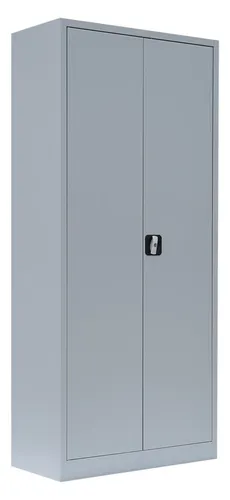 Lüllmann Stahl-Aktenschrank abschließbar - Büroschrank in Lichtgrau, 4 höhenverstellbare Fachböden für flexible Nutzung, ideal zur sicheren Aufbewahrung von Akten und Werkzeug, komplett verschweißt und montagefrei.
