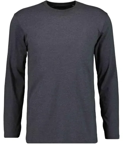 RAGMAN Langarmshirt Gr. L Anthrazit - Langarmshirt aus 100% Baumwolle, minimalistisches Design für vielseitige Looks von Smart bis Casual und Business, perfekt für jede Garderobe.