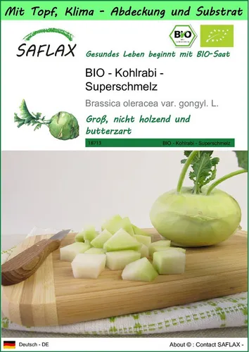 SAFLAX Gemüsesamen SAFLAX - Garden to go - BIO - Kohlrabi - Superschmelz