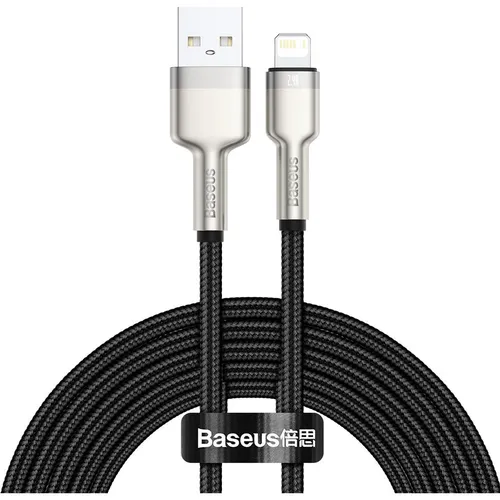 Baseus USB cable for Lightning Cafule, 2.4A, 2m (black) (2 m) (CALJK-B01)