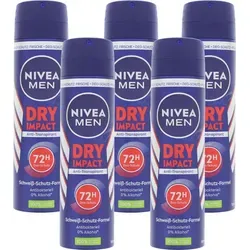 NIVEA MEN Dry Impact Deo Spray je 150ml Antitranspirant 72h 5 x