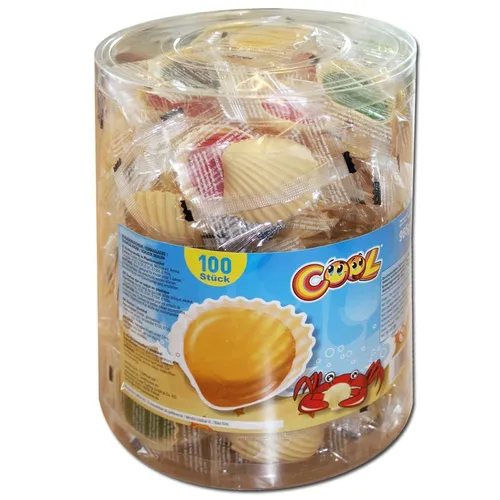  Cool Süsse Schleck-Muscheln, Dose je 100 Stück 12,20€/1kg