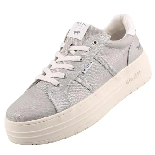MUSTANG Damen Plateau Sneaker Silber EU 39