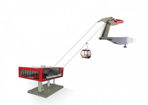 Jaegerndorfer - 1/32 Kabelbahn D-line Kohlmaisbahn Schwarz/Rot (23) - Jc84388 (9120071238452) - Skilift - OO-Scale - Weiß, Schwarz, Rot
