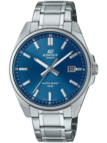 Casio Classic Herren Analog Edelstahl Armbanduhr EFV-150 - Herren Armbanduhr mit analoger Anzeige, 100 m wasserdicht und stilvollem blauen Zifferblatt. Perfekt für den Alltag und besondere Anlässe.