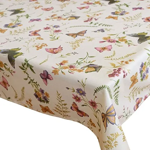 texpot Tischdecke 130 x 170 cm Druck Schmetterling Frühling Tischtuch Sommer