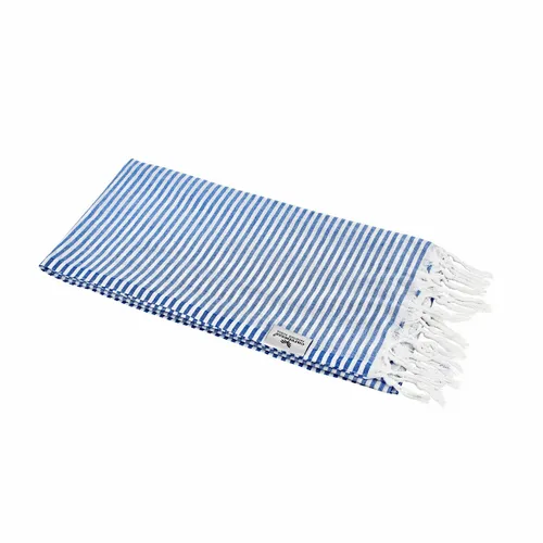 Hamamtuch Fouta Streifen royal blau leicht hauchzart Pestemal 90x180 100% Cotton