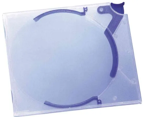 Durable CD-Box QuickfliP für 1 CD, Packung à 5 Stück, transparent/blau, 526706